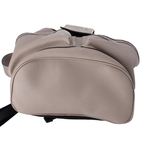 FENDI Strike Medium Backpack 7VZ070 Gray Beige Full Grain Leather - Picture 7 of 8